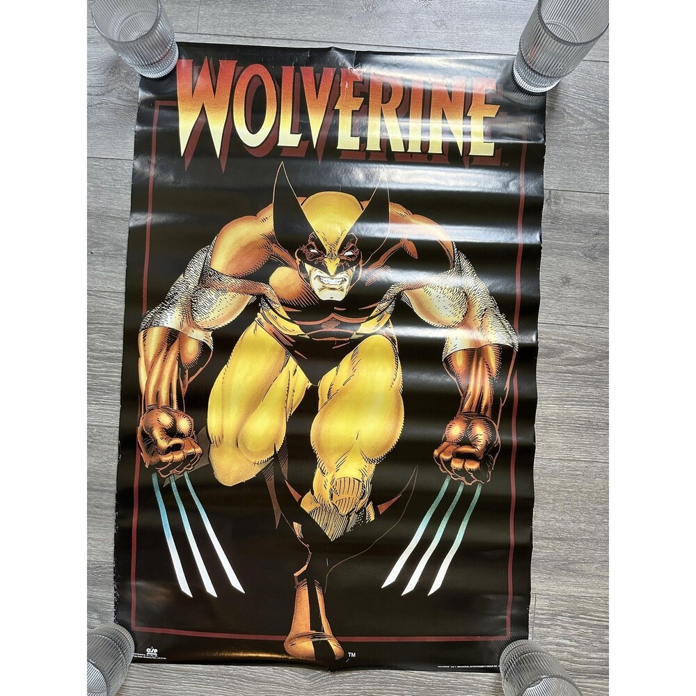 Vintage Wolverine Wall Poster 24x36 Marvel Comics OSP Publishing 1989 Black